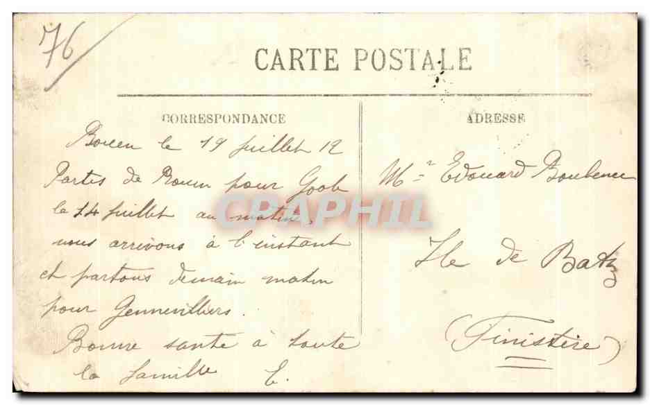 CPA Rouen Panorama pris du Transbordeur Bateaux — Rückseite