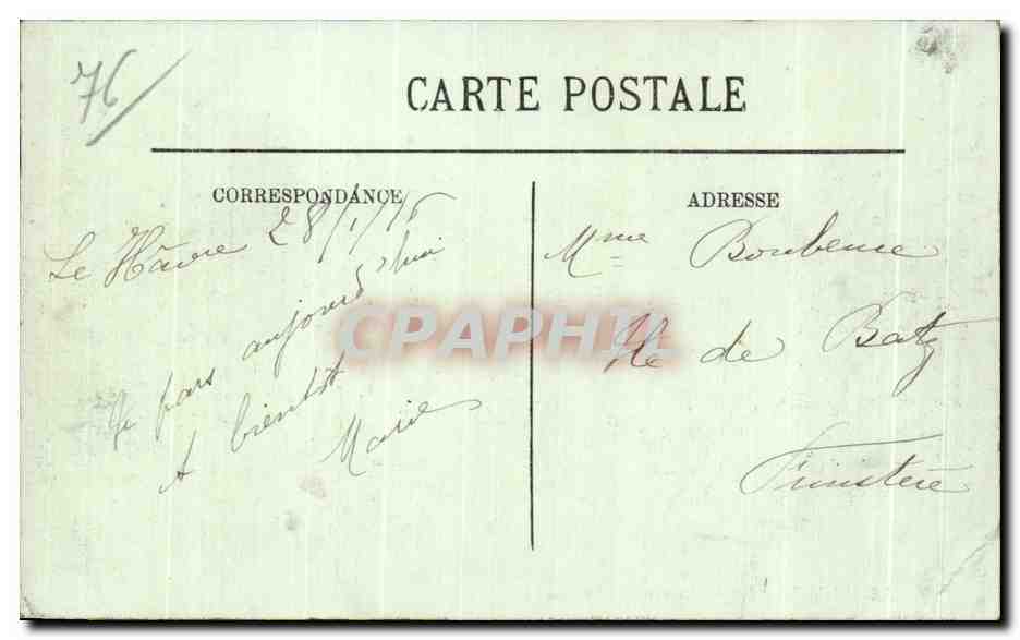 CPA Le Havre Perspective sur la Jetee — Rückseite