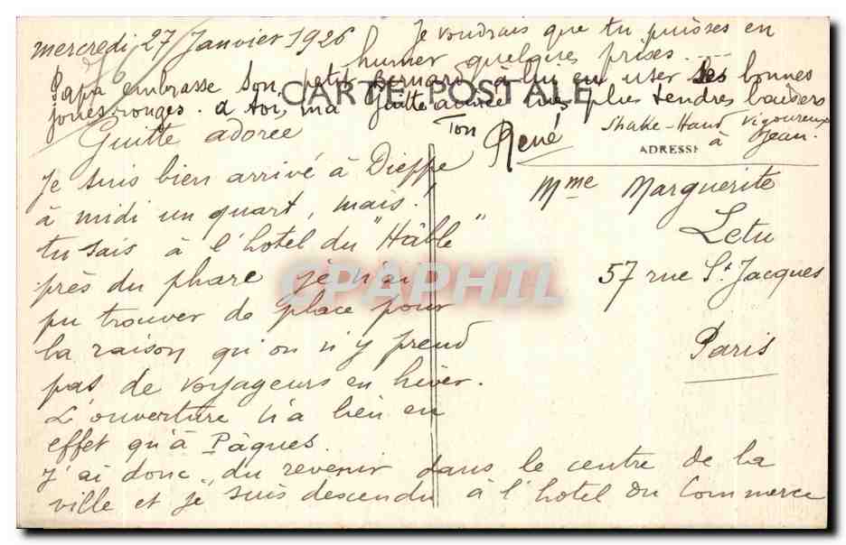 CPA Dieppe Boulevard de Verdun — Rückseite