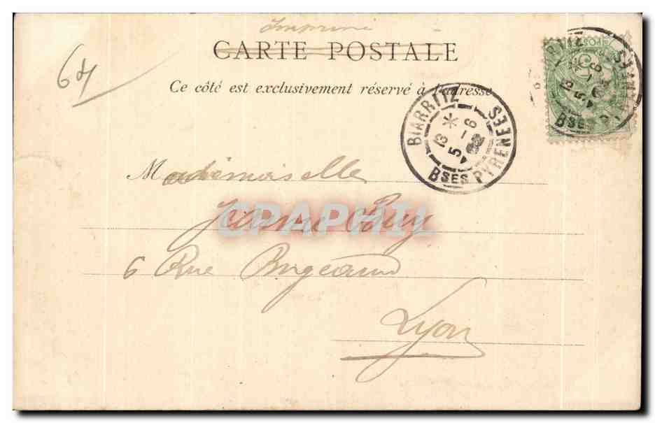 BIARRITZ — Coin de Plage, près l'Ancien Casino — Marcel Delbey, Burefennik, N°16 — Verso