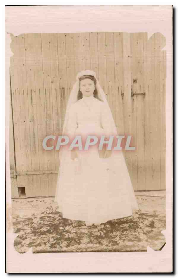 CARTE PHOTO Enfant communiante Martineau 1911