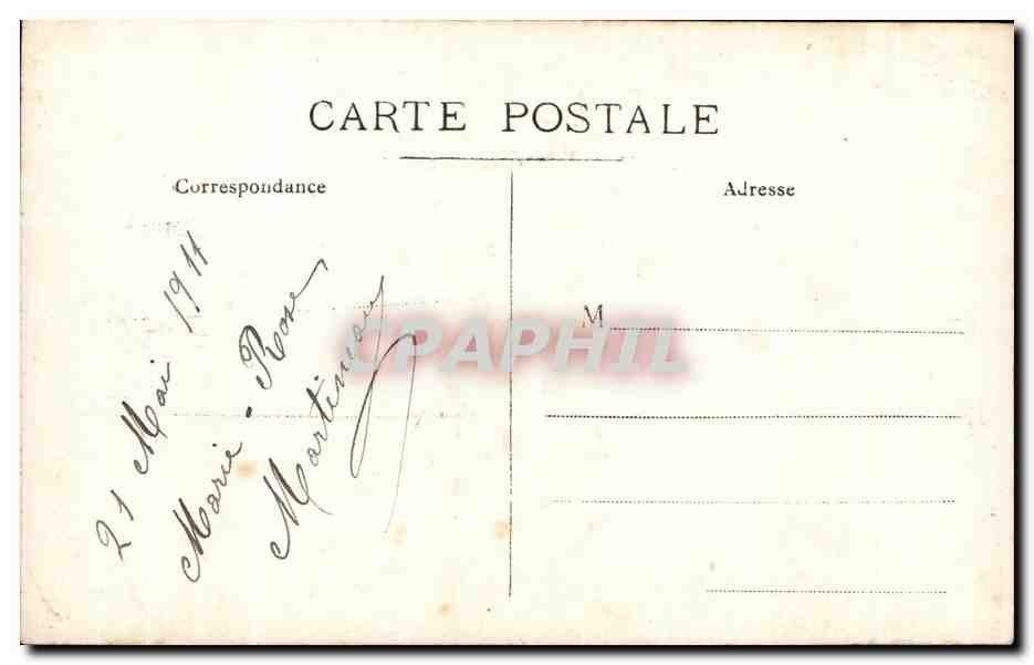 CARTE PHOTO Enfant communiante Martineau 1911 — Verso