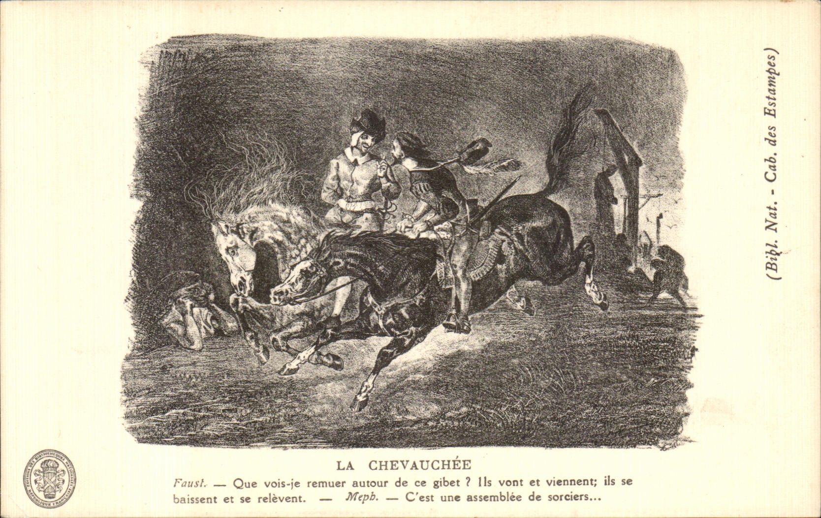 CPA La Chevauchee Que vois je remuer autour de ce gibet Faust Mephistopheles