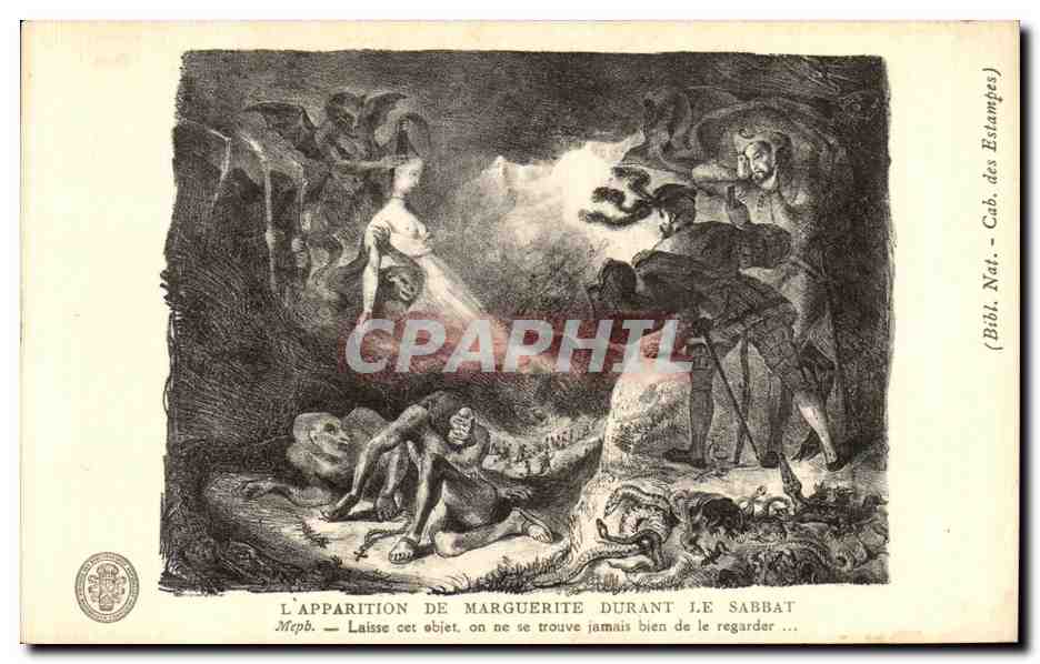 CPA L Apparition De Marguerite Durant Le Sabbat Laisse Faust Mephistopheles