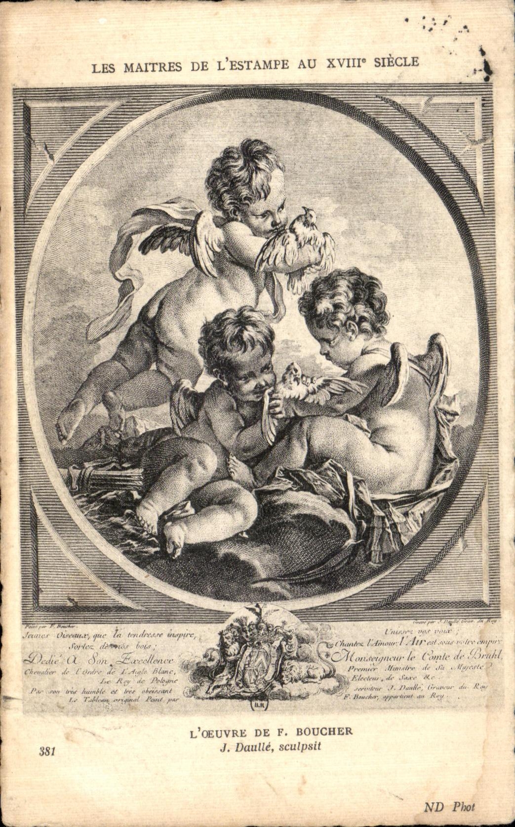 CPA Les Maitres De L Estampe Au XVIII Siecle Boucher Daulle Ange Angel