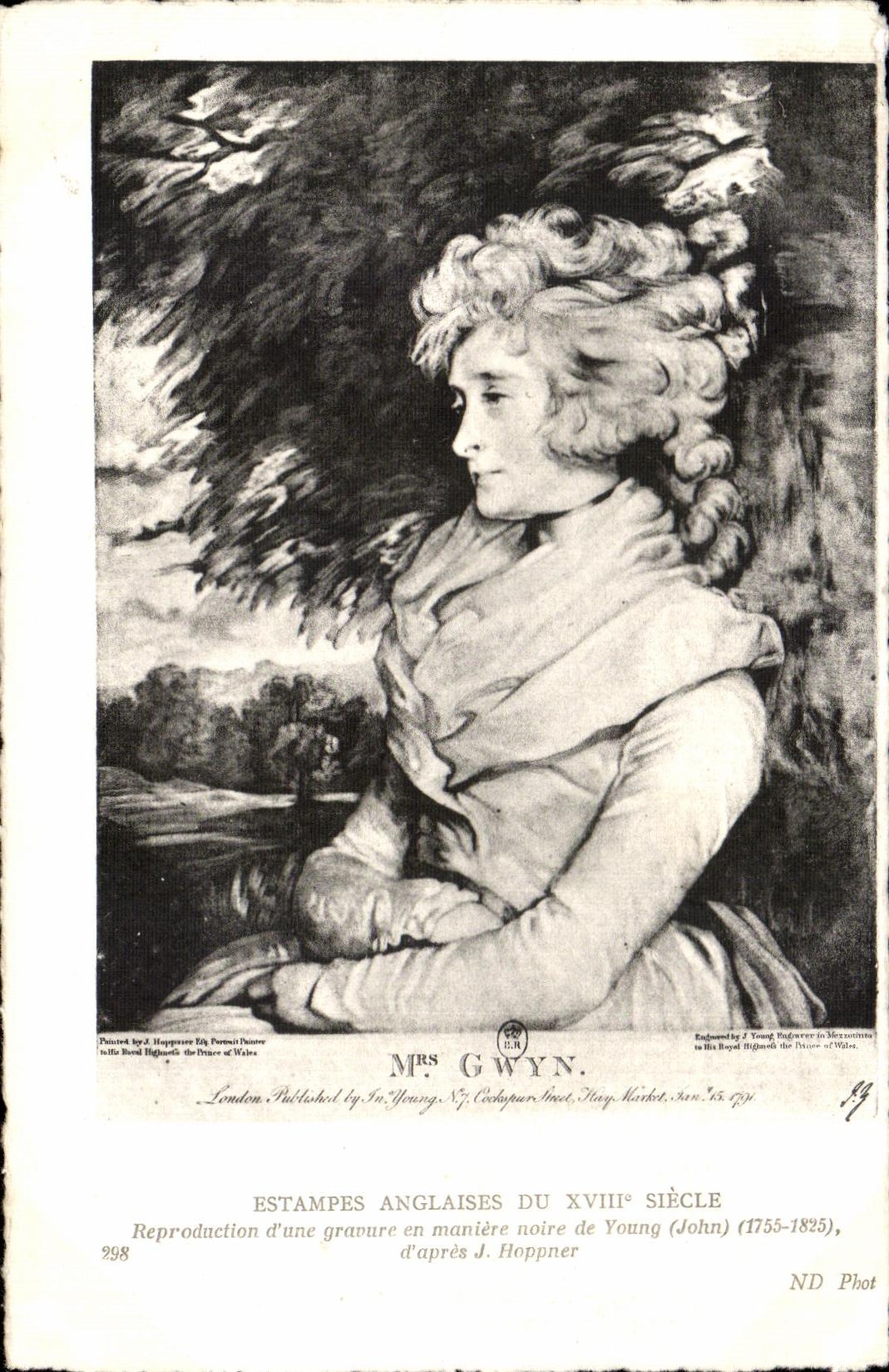 CPA Estampes Anglaises Du XVIII Siecle Young Mrs Gwyn Hoppner