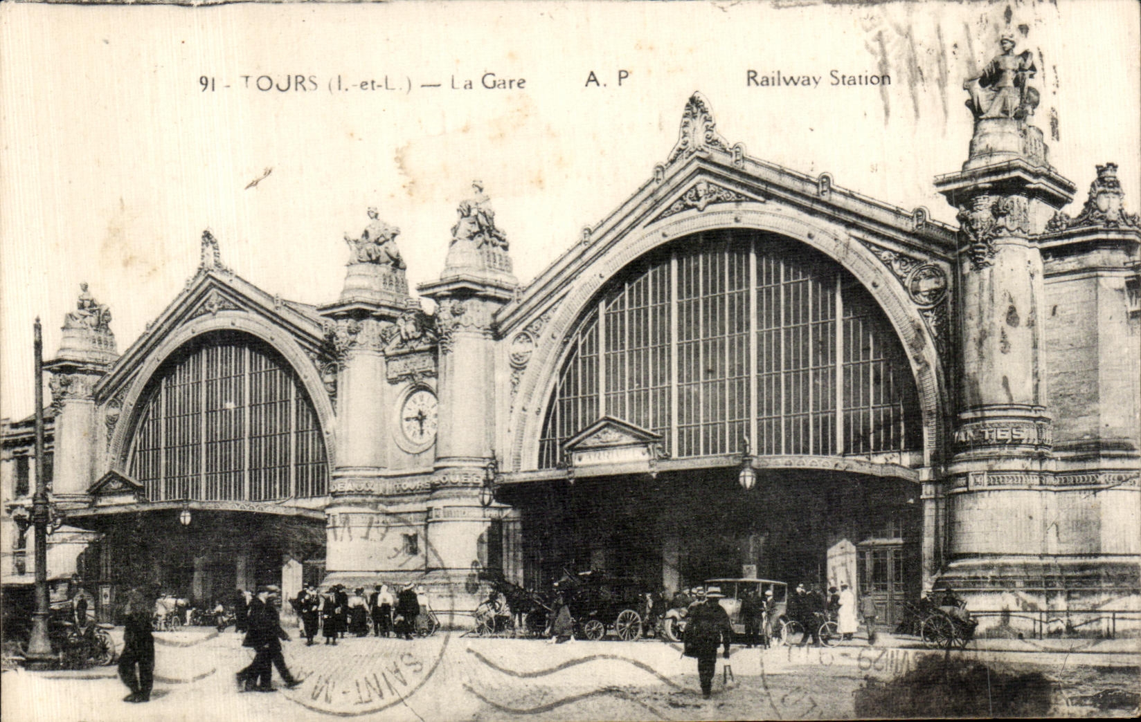 CPA Tours La Gare Railway Station