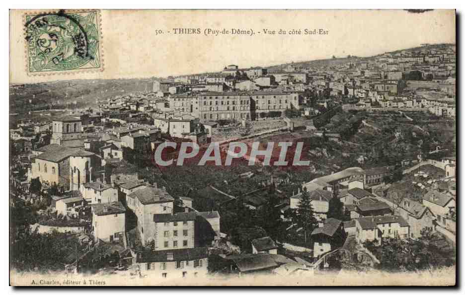 CPA Thiers (Puy de Dome) Vue du cote Sud Est