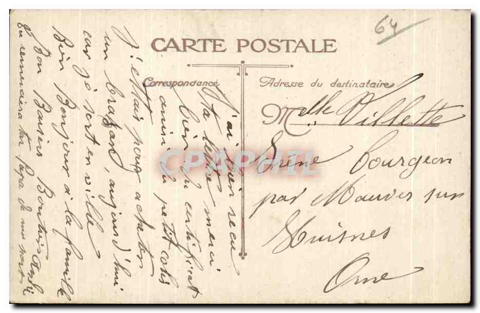 CPA Biarritz Hotel Bayonne Metropole — Rückseite