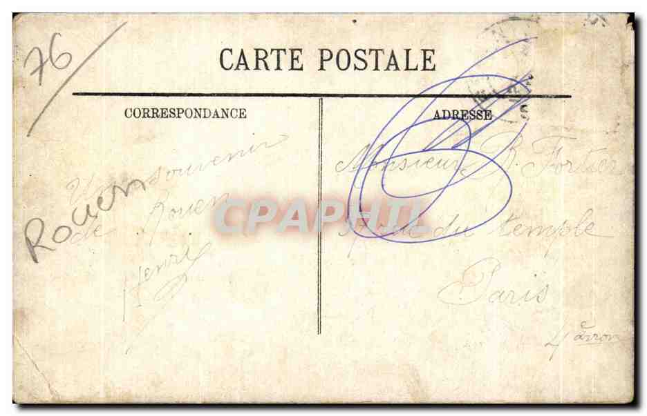 CPA Le Pont Transbordeur Rouen  — Verso