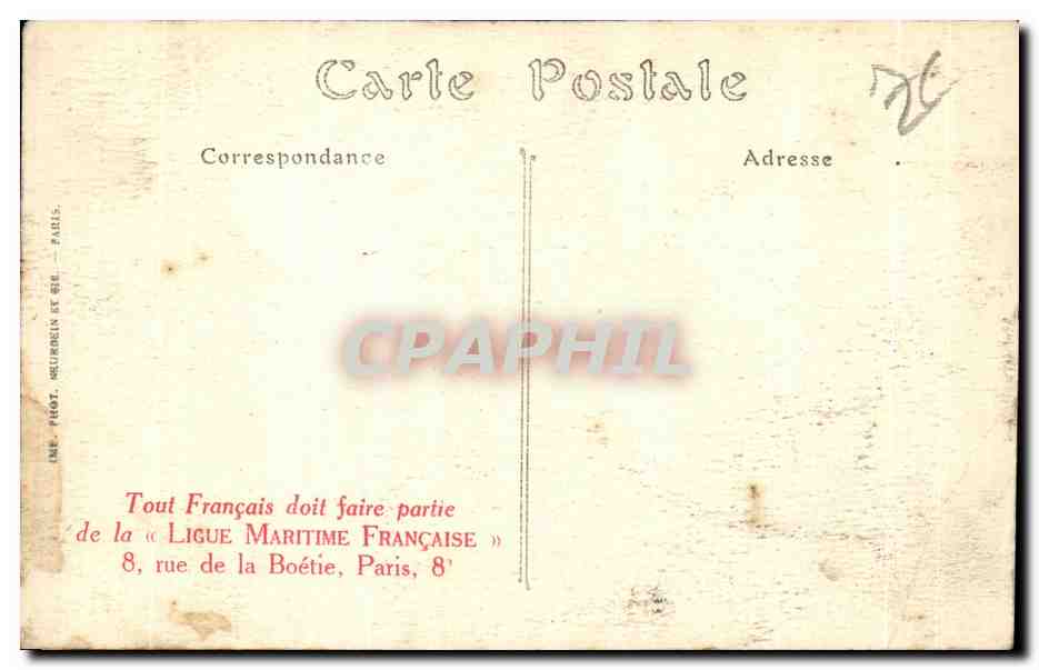 CPA Le Havre Le Paquebot France de la Compagnie Generale Transatlantique passant dans l ecluse Les Coursives des Passage — Rückseite