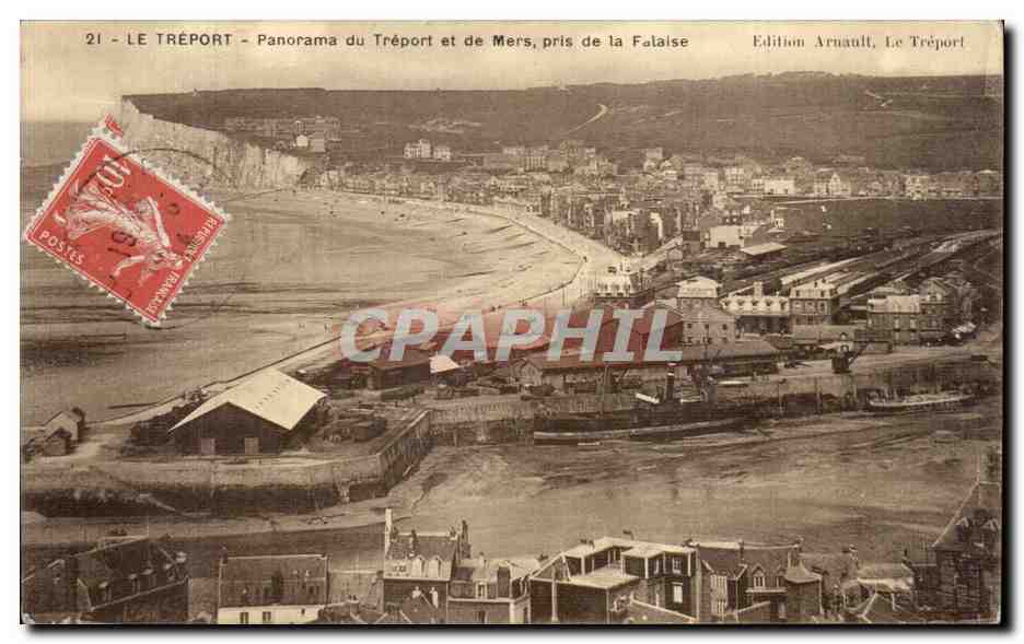 CPA Le Treport Panorama du Treport et de Mers pris de la Falaise
