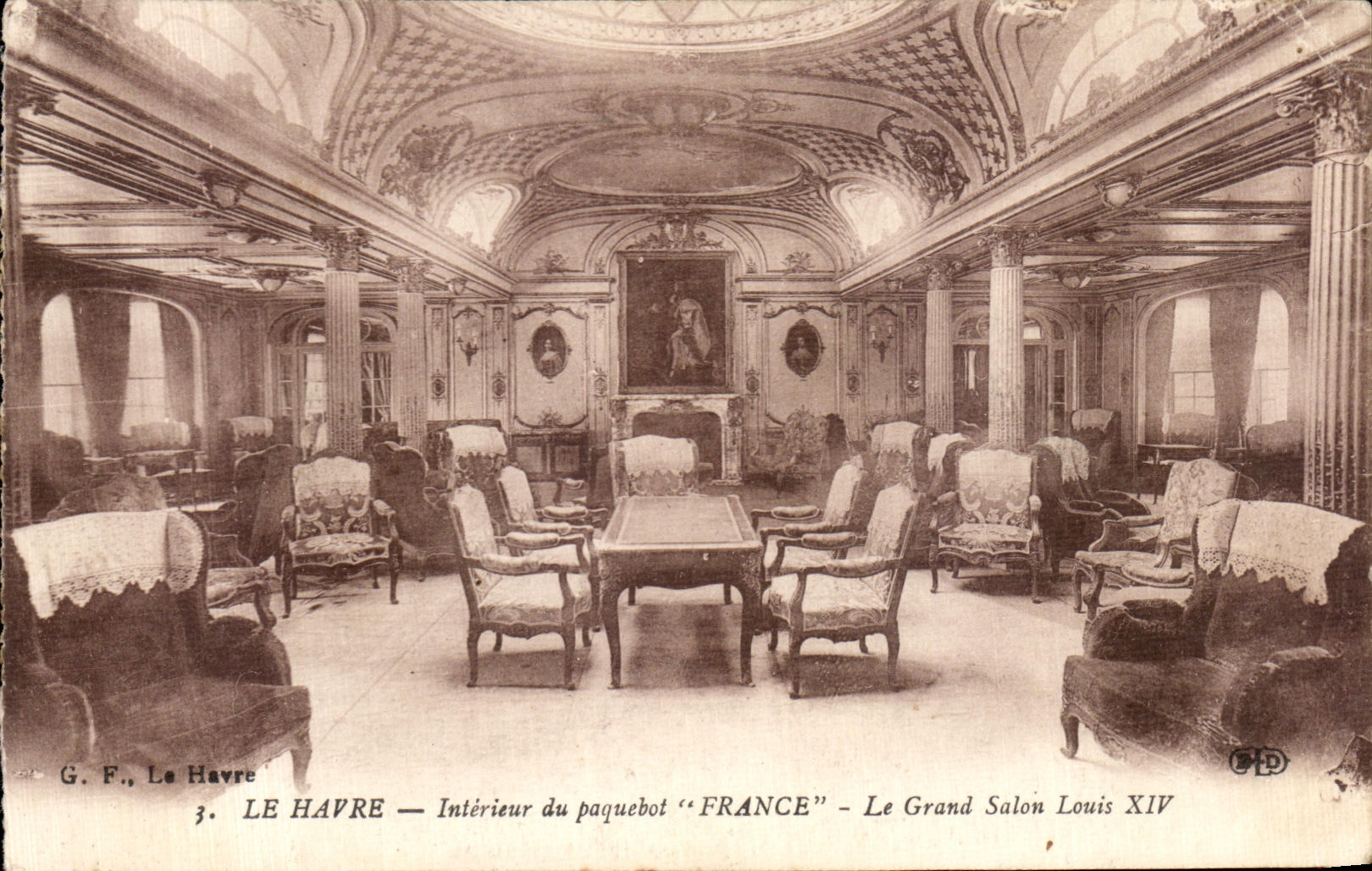CPA Le Haver Interieur du paquebot France Le Grand Salon Louis XIV