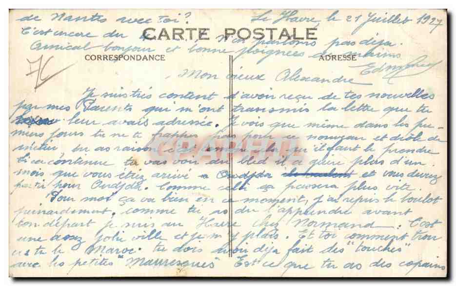 CPA Le Haver Boulevard Francois 1er — Rückseite
