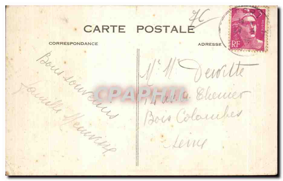 CPA Yport Les Falaises — Rückseite