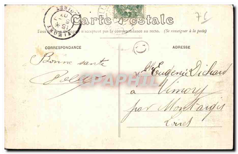CPA Dieppe La Jetee — Rückseite