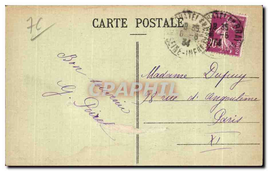 CPA Neufchatel en Bray (Seine Inf) Vue generale Prise du Mont Ricard — Rückseite