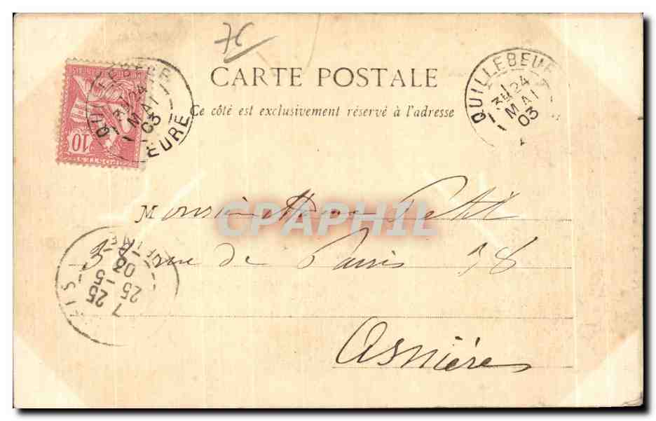CPA Quillebeuf Le Quai et la Place — Rückseite