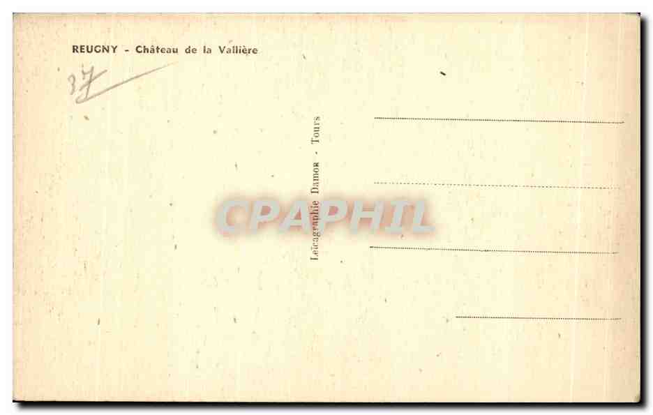CPA Reugny Chateau de la Valliere — Rückseite