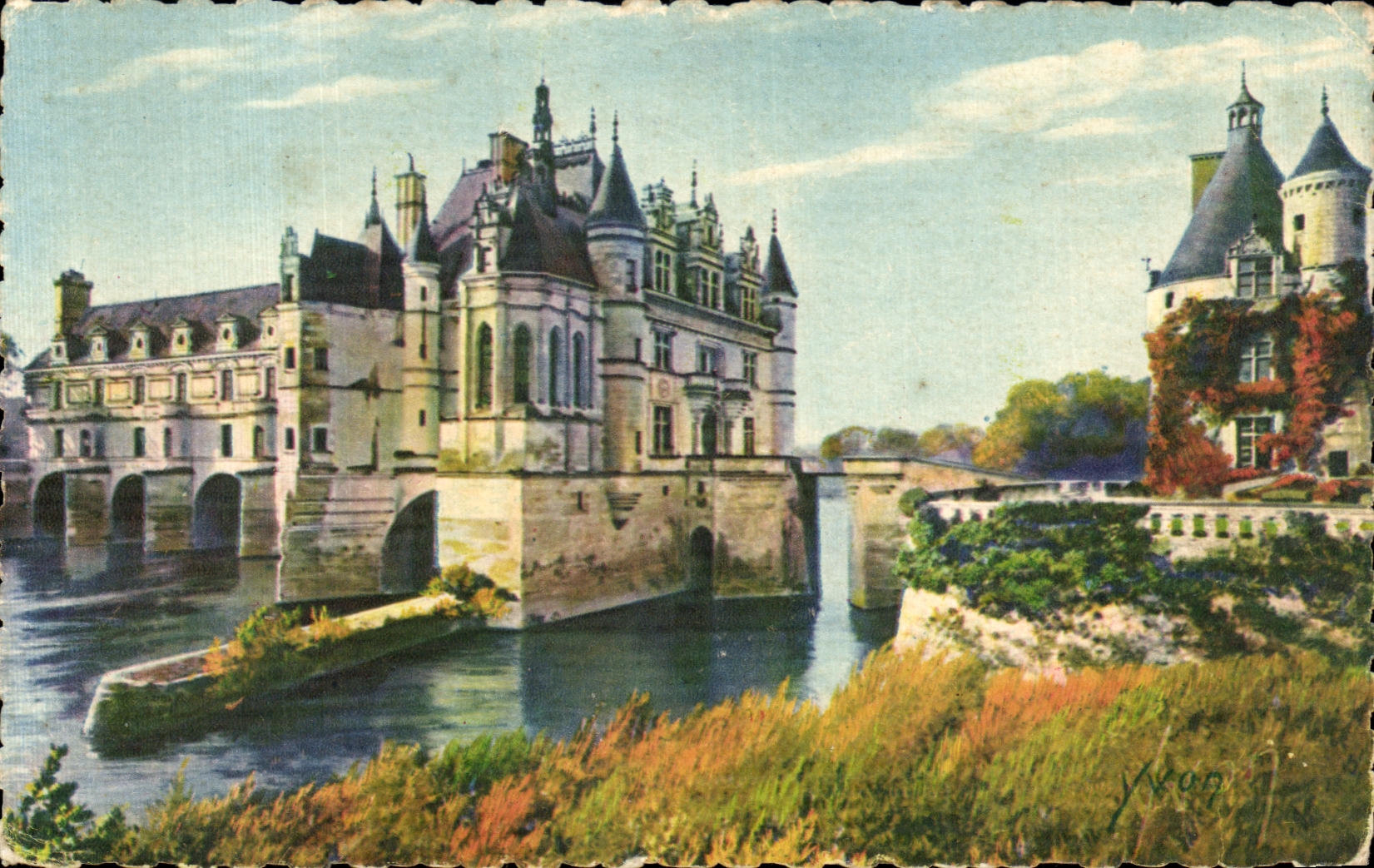 CPA Chenonceaux Le Chateau et la tour des Marques