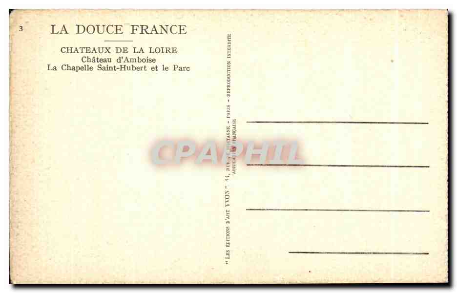 CPA La Douce France Chateaux La Loire Chateau d Amboise — Rückseite