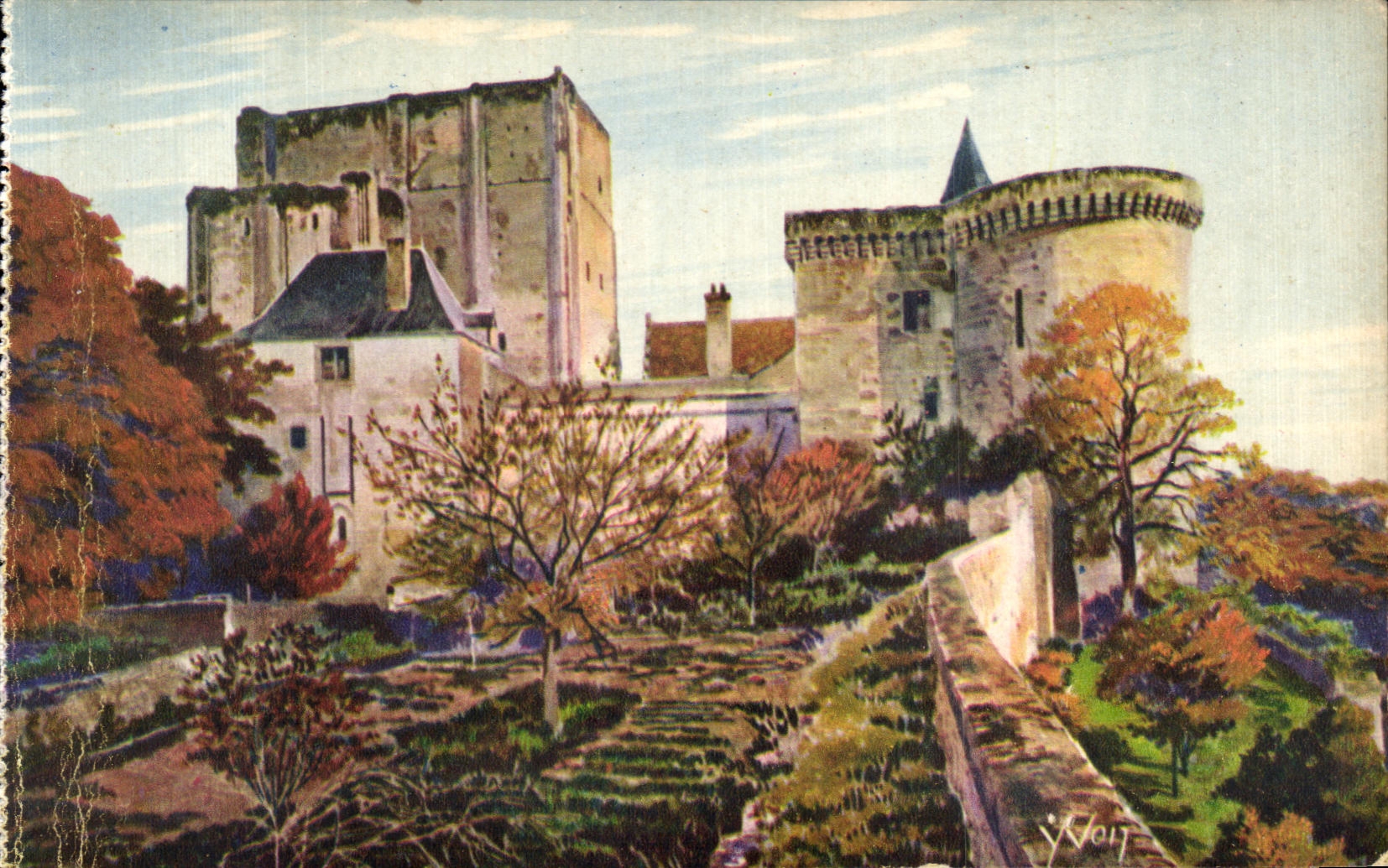 CPA La Douce France Chateaux La Loire Cahteau de Loches Le Donjon et la Tour Louis