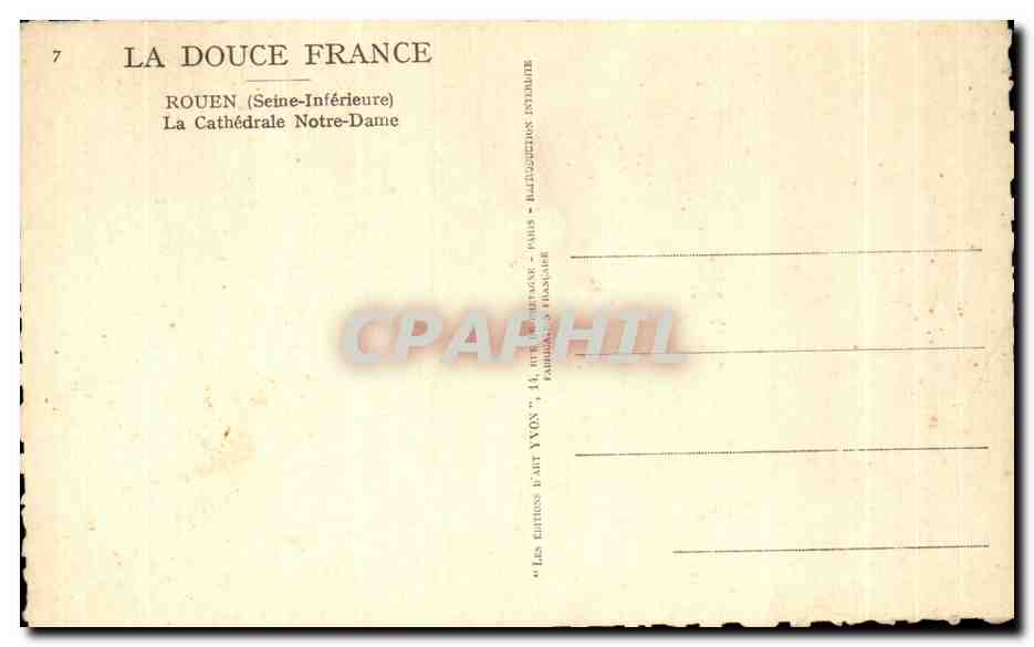 CPA Rouen La Cathedrale Notre Dame — Rückseite