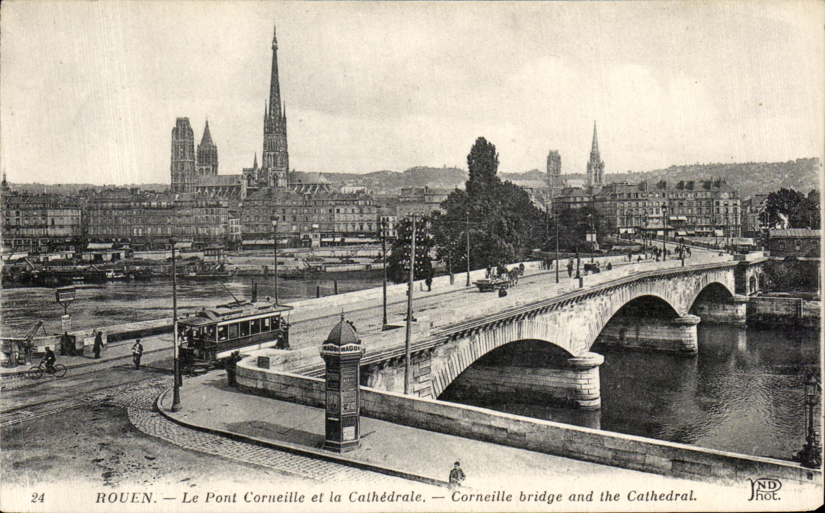 CPA Rouen Le Pont Corneille et la Cathedrale