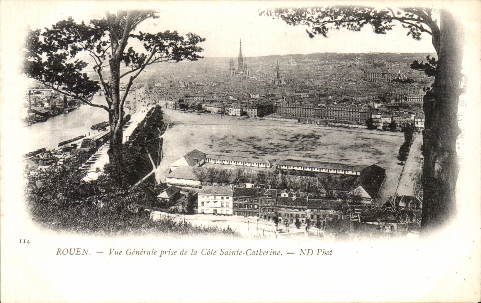 CPA Rouen Vue generale prise de la Cote Sainte Catberine