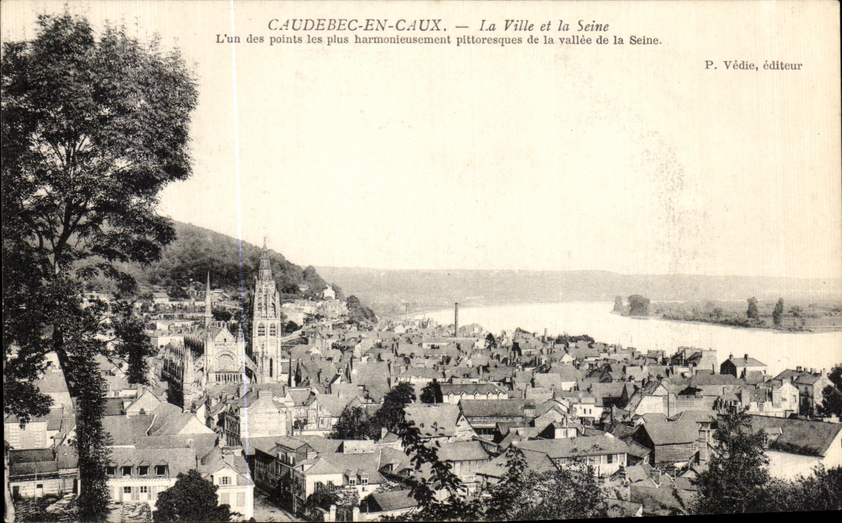 CPA Caudebec En Caux La Ville et la Seine