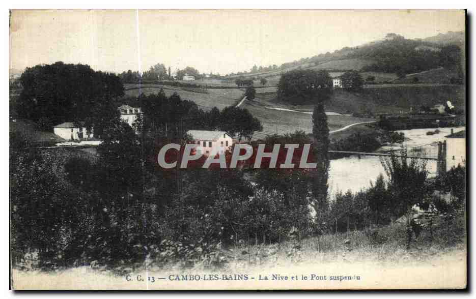 CPA Cambo les Bains La Nive et le Pont suspendu