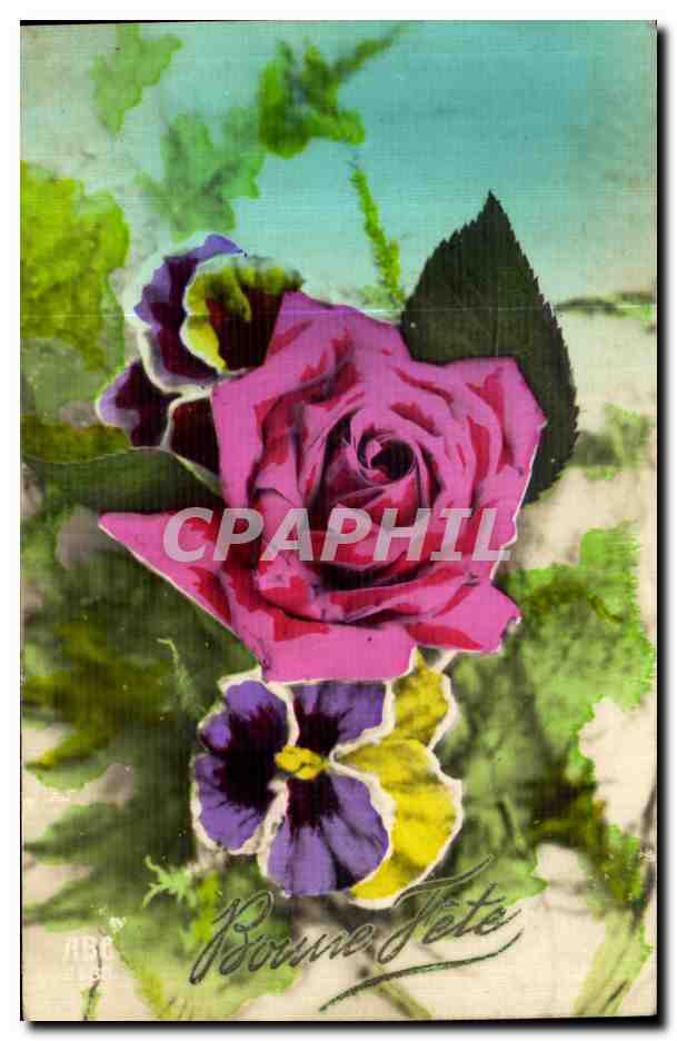 CPA Bonne fete Rose Fleur 