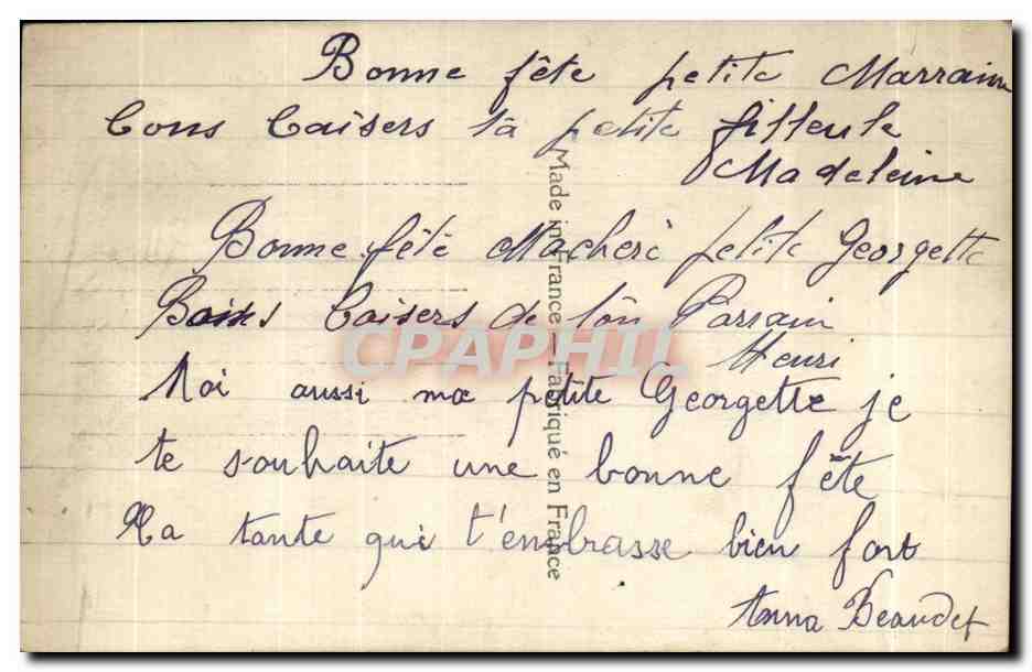 CPA Bonne fete Rose Fleur  — Verso
