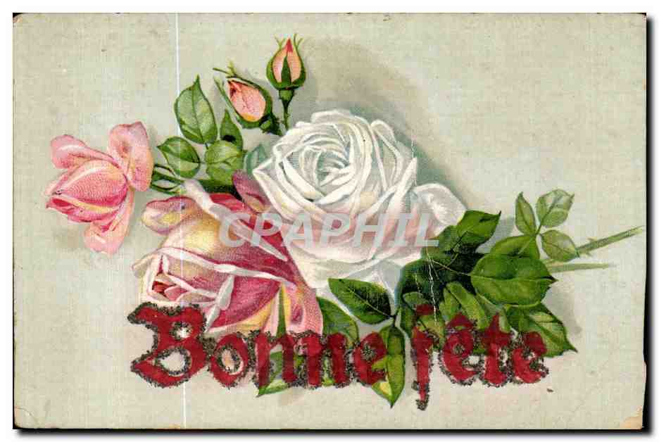 CPA Bonne fete Fleurs Roses