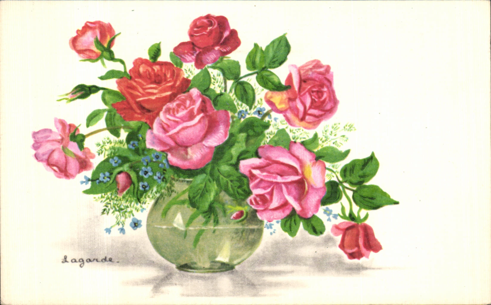 CPA Fantaisie Fleurs Lagarde