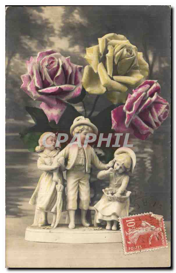 CPA Bonne Fete Fantaisie Fleurs Santons 