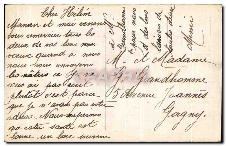 CPA Bonne Fete Fantaisie Fleurs Santons  — Rückseite