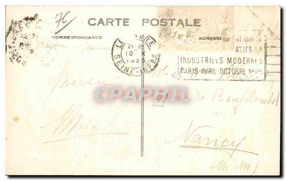 CPA Le Havre La Falaise vers les Phares — Rückseite