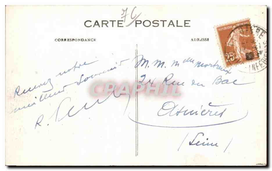 CPA Le Havre Jardin de l Hotel de Ville Rue de Paris — Rückseite