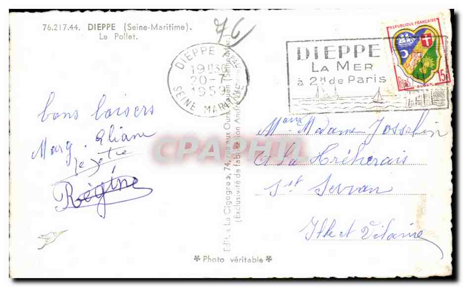 CPA Dieppe Le Pollet Bateau — Rückseite