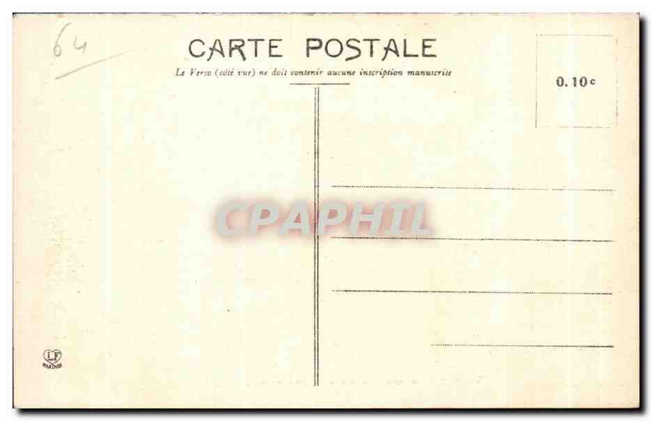 Pau - Avenue Léon-Say et Boulevard des Pyrénées — tramway AMER PICON — éditeur Casouche Frères, n°15 — Verso