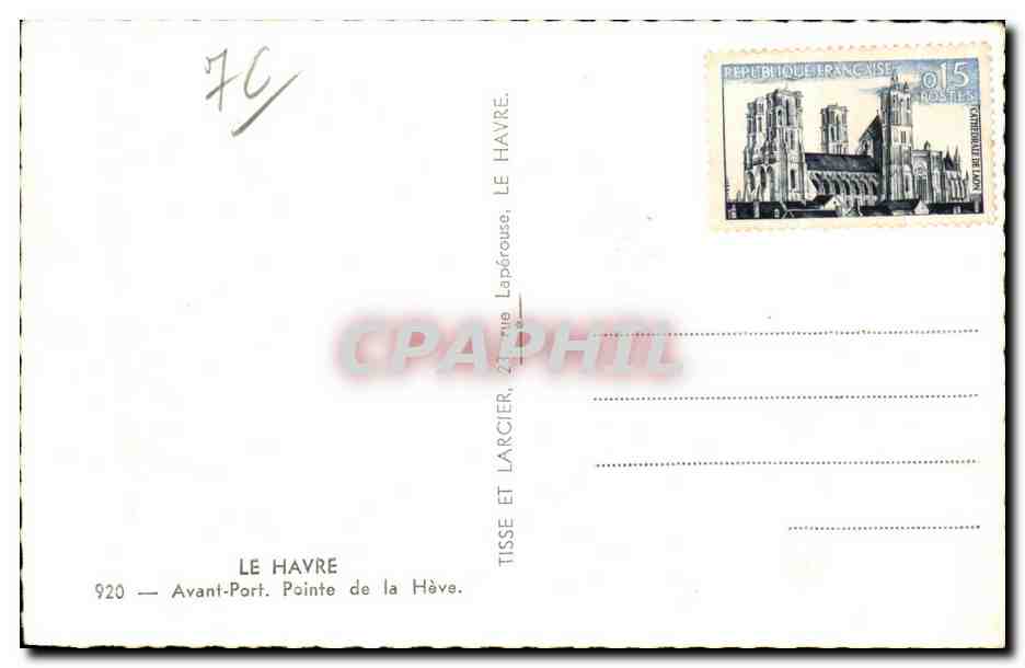 CPA Le Havre Avant Port Pointe de la Heve — Verso