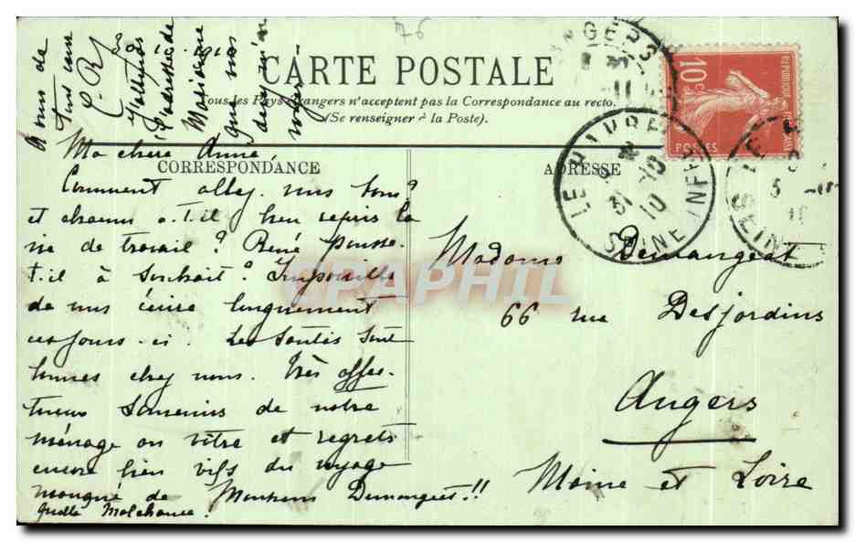 CPA Sanvic et les Nouvelles Jetees du Havre — Rückseite