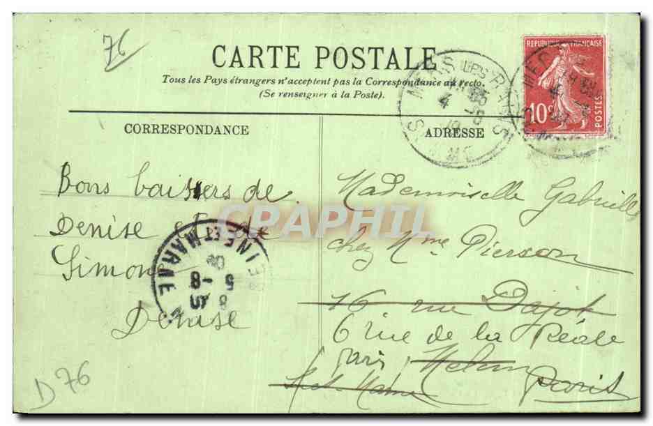 CPA Le Treport Le Casino et Hotel de la Plage Ane Donkey — Rückseite