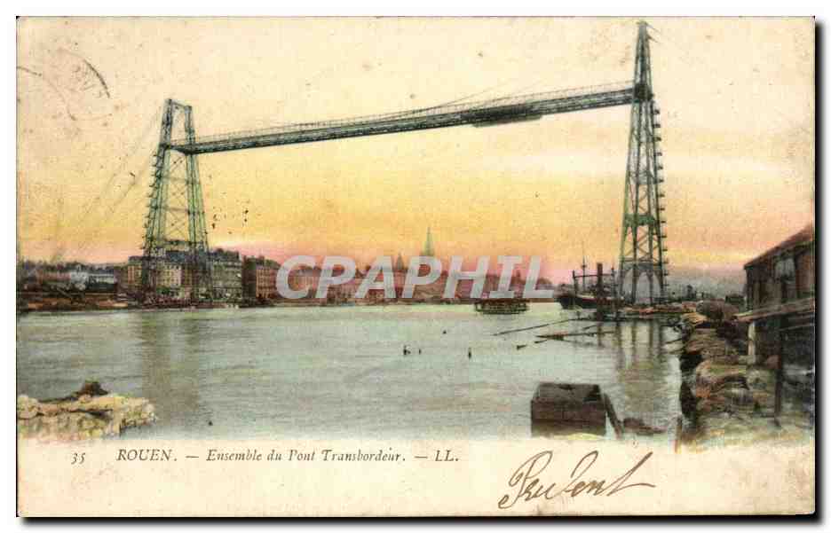 CPA Rouen Ensemble du Pont Transbordeur