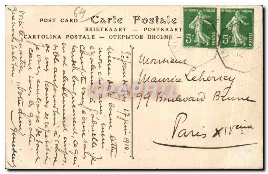 CPA Saint Jean de Luz Aice Errota et la Rhune — Verso