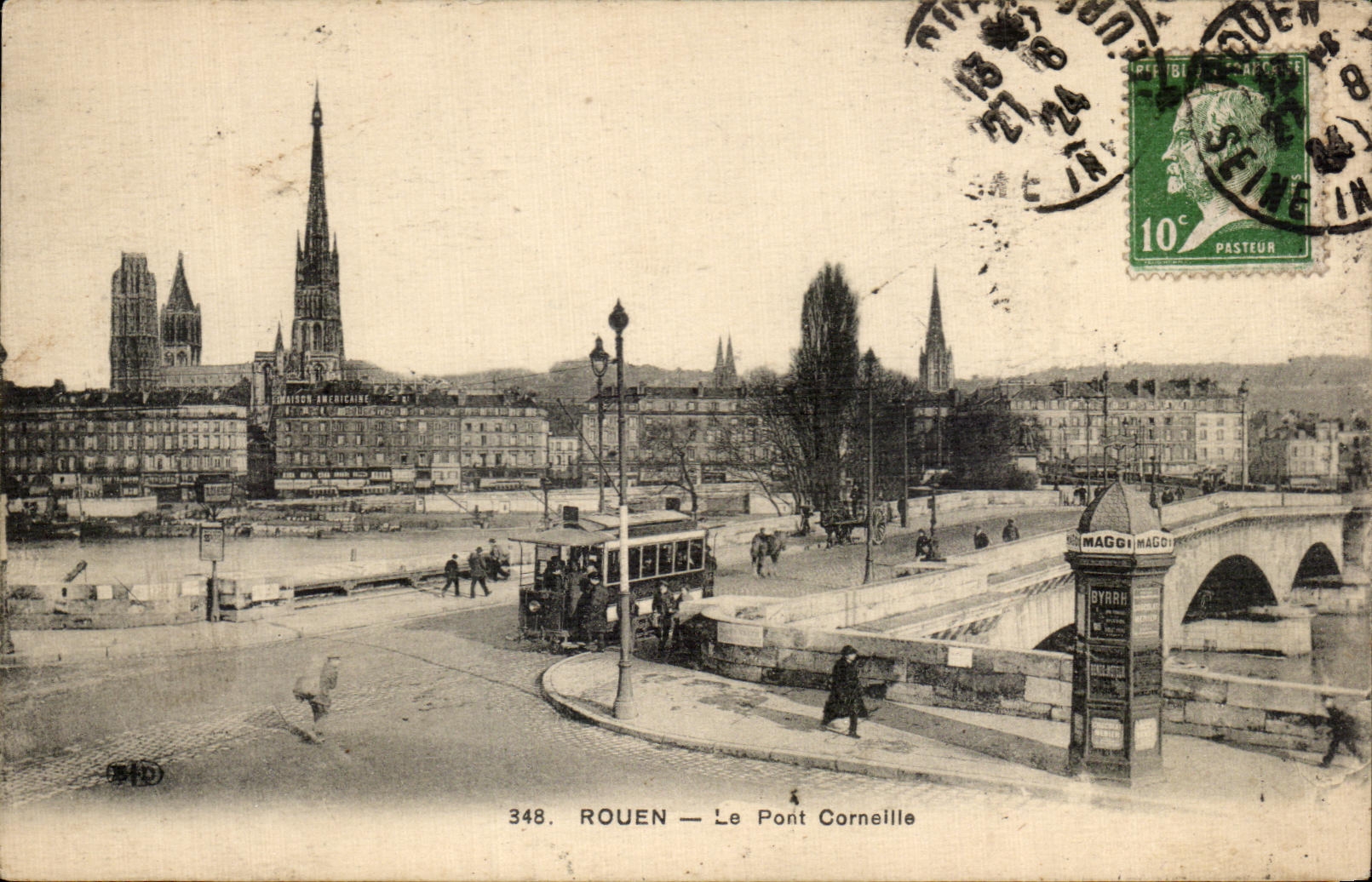 CPA Rouen Le Pont Corneille Tramway