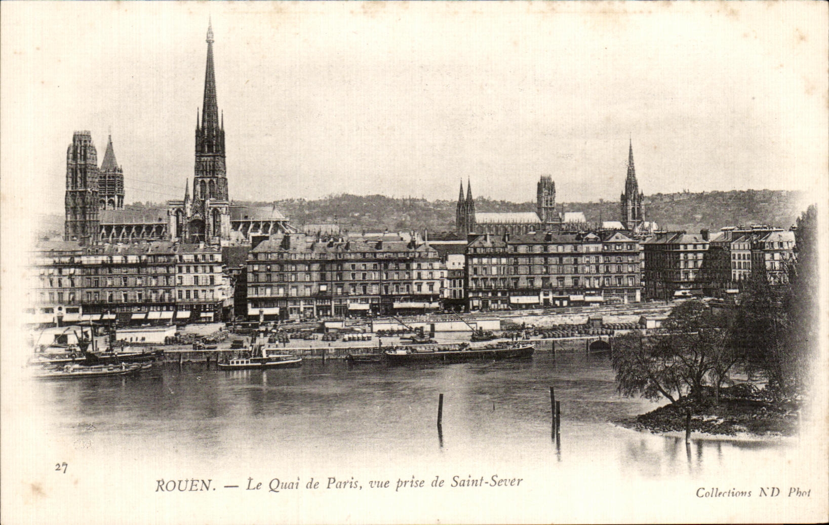CPA Rouen Le Quai de Paris vue prise de Saint Sever