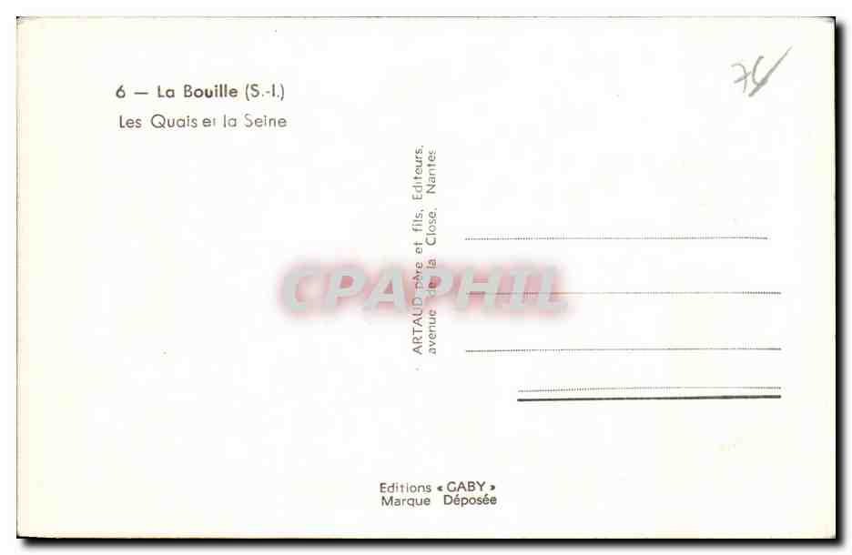 CPA La Bouille Les Quais la Seine — Rückseite