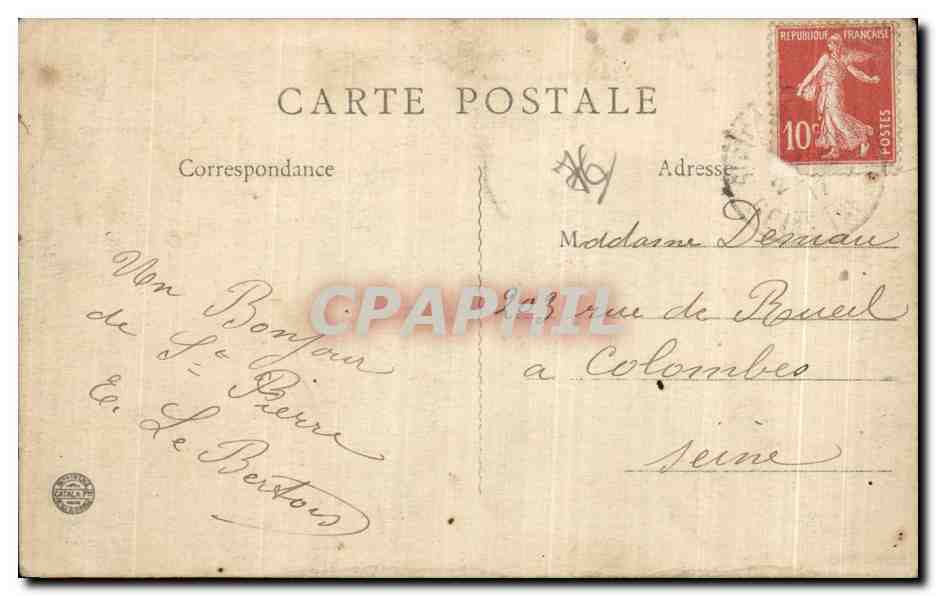 CPA Saint Pierre en Port Terrasse du Casino — Rückseite
